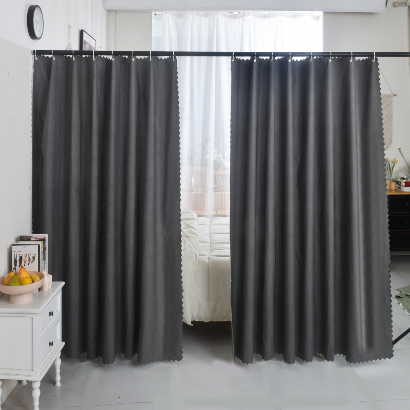 Door Curtain Partition Curtain for Bedroom, Solid Color, Thickened, Room Divider for Living Room, No-Drill Installation Screen Curtain, Simple Window Curtain