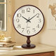 Living Room Precision Movement Table Clock Large Pendulum Table Clock Ornament Sitting Clock Display Antique Style Desktop Clock