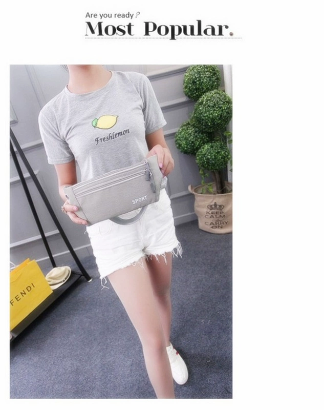 Ngoài trời chạy thể thao túi nhỏ siêu mỏng vô hình mini thời trang close-fitting eo bag nữ canvas đa chức năng pocket men