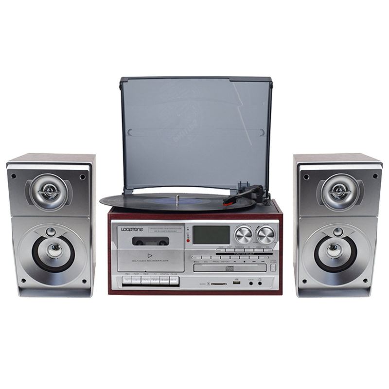 Vinyl Record Player, Multi-Function Gramophone, Cd All-In-One Machine, USB Flash Drive, Radio, Tape, Desktop Combination, External Speakers