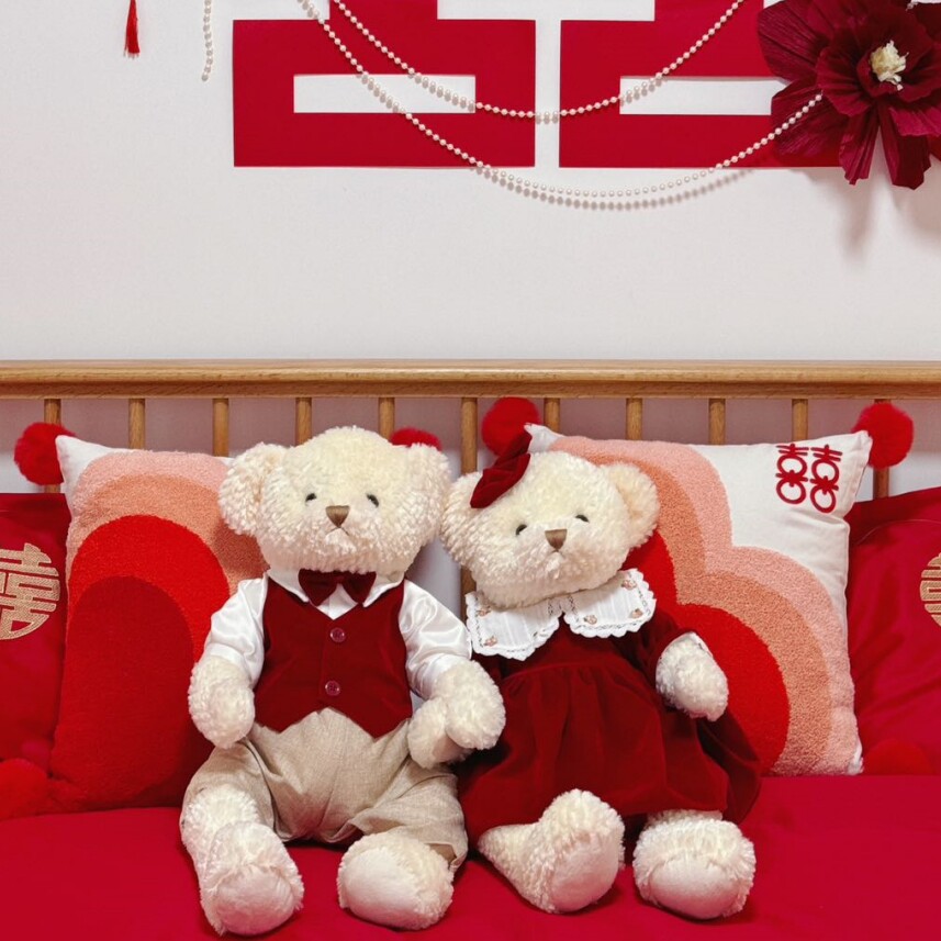 Winnie Wedding Ping-size Bed Dolls Wedding Wedding House Placement New Wedding Gifts For Newcomer Couples Wedding Celebration Paparazzi Bear Pendulum-Taobao