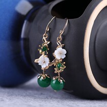 Superfairy Handwear Accessories Streaming Su Earrings Girl Ancient Wind Ear Pendant Classical Temperament Brief Earrings Vintage Palace Earrings Pendant