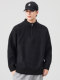 810g Heavyweight Half-Zip Sweater for Men, Winter American Style Loose Solid Color Half-High Collar Thickened Warm Knitwear Jacket