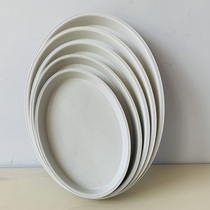 White oval flower pot base size water tray bonsai pot pure white succulent flower pot with plastic receptacle special shape