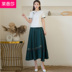Trung Quốc Tang phù hợp với gió của Trung Quốc lớn mã của phụ nữ mặc retro gió man chiếc váy mùa hè hàng đầu ngắn tay váy hai mảnh bộ 