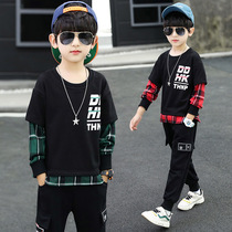 Childrens clothing Boys autumn suit 2019 new spring and autumn childrens Western style sweater two-piece boy handsome wholesale