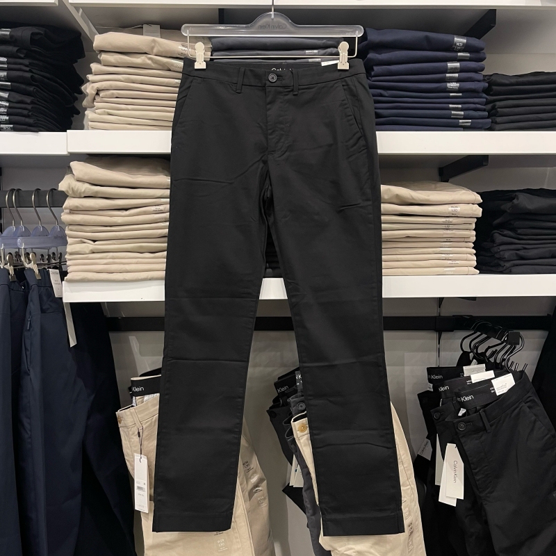 Ck/Calvin Klein Men's Spring and Summer Slim Straight Breathable Stretch Thin Casual Pants Chino Trousers