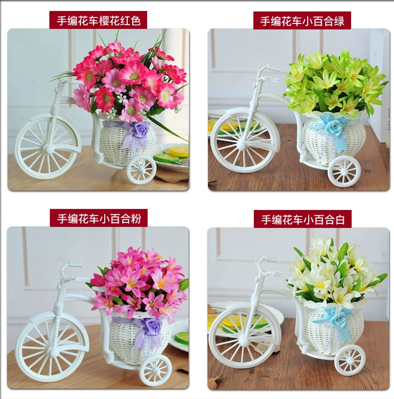 Xilai thẻ giả Liubian ba bánh phao mô phỏng hoa đặt hoa giả 绢 phòng khách hoa trong nhà trang trí nhà - Hoa nhân tạo / Cây / Trái cây hoa anh đào giả