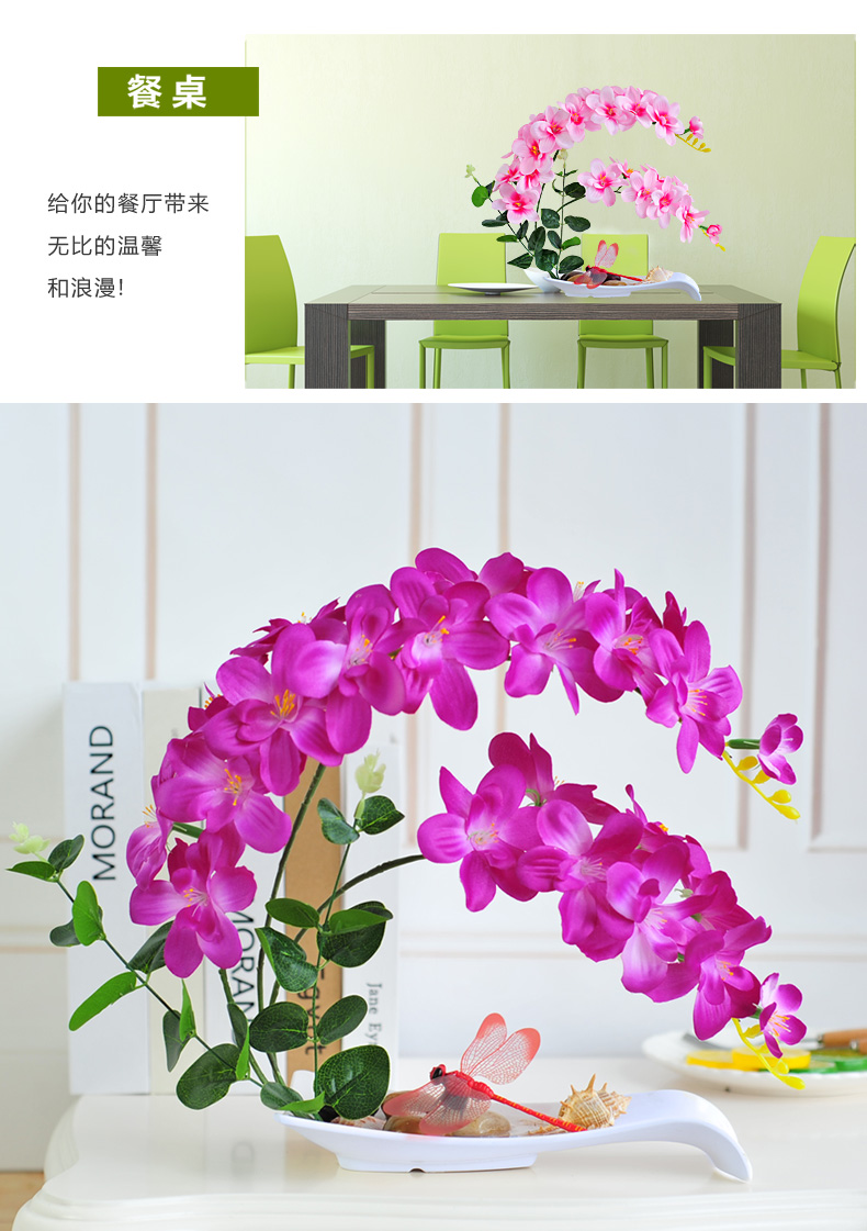 Phalaenopsis mô phỏng chậu hoa xem phù hợp với văn phòng hoa giả phòng khách trong nhà trong nhà trang trí chậu trang trí - Hoa nhân tạo / Cây / Trái cây bình hoa giả trang trí phòng khách