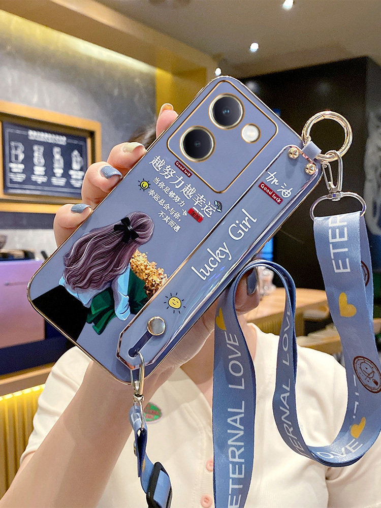 Suitable for Vivo Y100 Phone Case, Vivo New Y100I Silicone Y100I Long Battery Life Version Protective Cover, Vovoy Wrist Strap Lanyard, Viv0 High-End Feel, Voy Anti-Drop V2313A Female 1005g