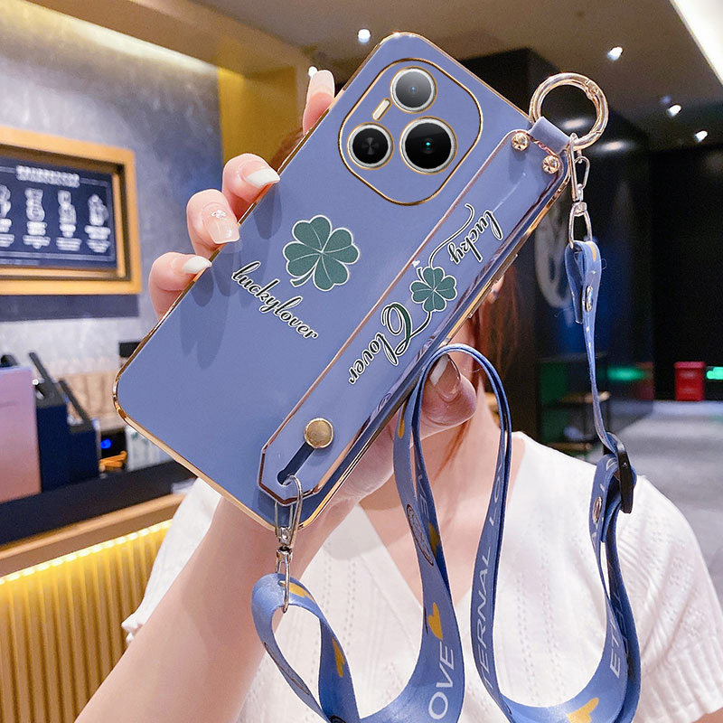 Suitable for Huawei Honor Power Phone Case Wrist Strap Dvd One An00 Protective Silicone Case Full Coverage Honor Anti-Drop Can Be Worn Crossbody Lanyard 80 Soft Case Powar New Style for Women Fresh Ins