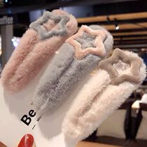 Hair card Korea Korean version of the Western style plush hair card five-pointed star hairpin Girl personality hair card jewelry household models