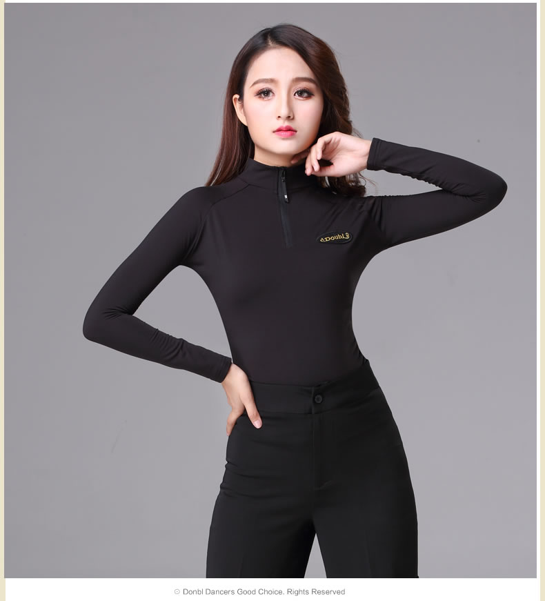 Dan Baoluo cổ cao mới Latin dance dress quần áo khiêu vũ hiện đại trang phục khiêu vũ tay áo dài tập thể dục quần áo - Khiêu vũ / Thể dục nhịp điệu / Thể dục dụng cụ giày tập nhảy khiêu vũ