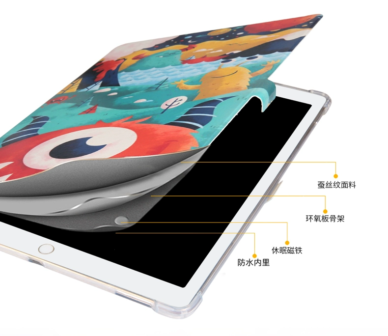 Các bảo vệ tay áo new ipad pro12.9 2017 thế hệ thứ 2 12,9-inch máy tính bảng của Apple ipadpro A1670 A1671 A1821 vỏ cartoon kháng thả silicone tay áo A1584 A1652 - Phụ kiện máy tính bảng