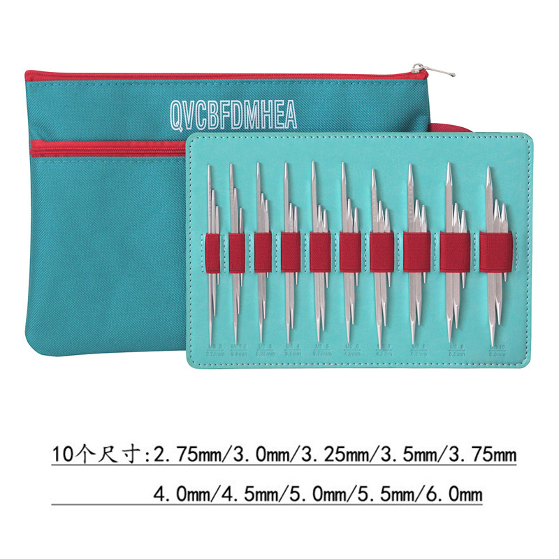 Qvcbf Knitting Tools 3-Piece Detachable Needle Set 5+8+11.5cm Aluminum Oxide Square Knitting Needles Set