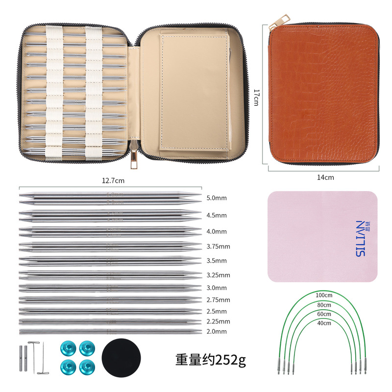 Knitting Tools 316 Stainless Steel Detachable Sweater Needles Crochet Needles Sleeve Needles Circular Knitting Needle Tool Set