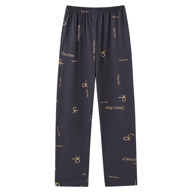 Langsha ຜູ້ຊາຍ pants pajama summer trousers ຝ້າຍບໍລິສຸດບາງ summer ບາດເຈັບແລະຂະຫນາດໃຫຍ່ trousers ພາກຮຽນ spring ແລະດູໃບໄມ້ລົ່ນ trousers ເຮືອນວ່າງ