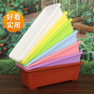 Прямоугольник Посадка бассейна полоса горшок балкон цветочный горшок четыре сезона семья пластик вид цветы утолщённый Растение специальный содержит лоток