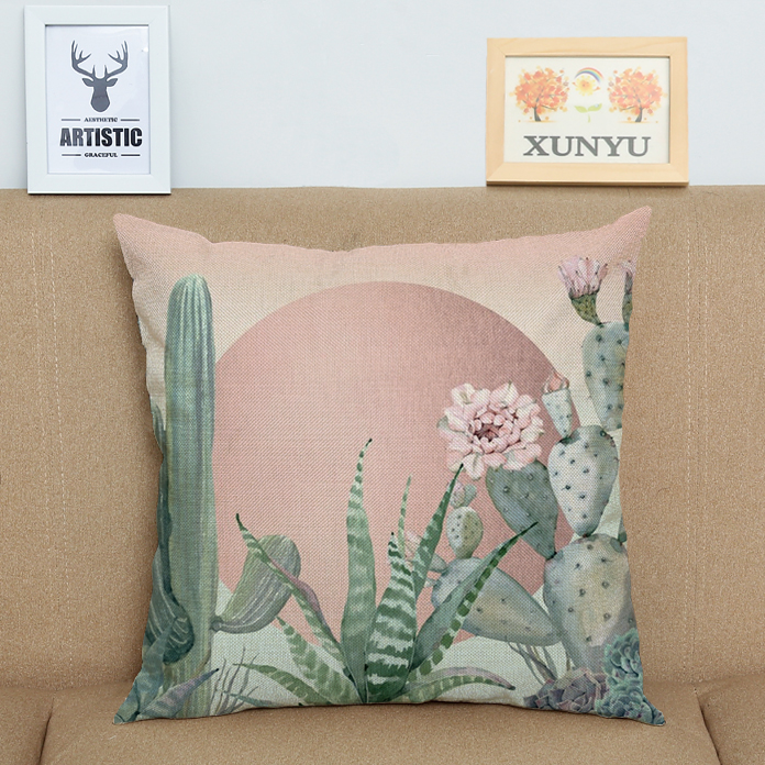 Gối in nhỏ phong cách nhiệt đới tươi lanh đệm văn phòng thắt lưng gối sofa gối phong cách Mỹ phòng khách trở lại - Trở lại đệm / Bolsters gối tựa ghế sofa