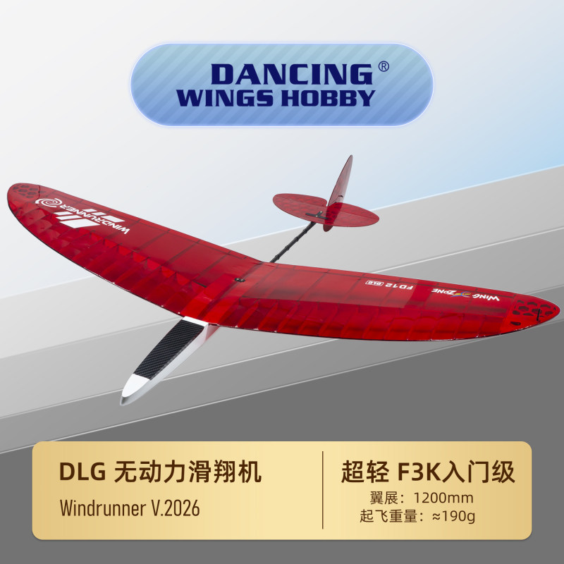 Dwhobby Second-Generation Wooden Dlg Unpowered Glider with Steering and Elevators, Outdoor Toy Glider Assembly F3K