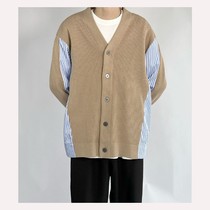 SC 2022 Spring lovers Huffog cheerleader striped splicing design ins Little crowdhan version Long sleeves jacket man