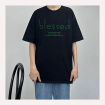 SC 22 Summer minimalist Alphabet Printed Round Collar T-shirt Mens Fashion Trends Casual 100 Hitch Base Hit Bottom Short Sleeve Blouse