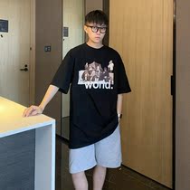 SC 21 summer casual portrait printing t-shirt mens retro trend half-sleeve T-shirt ins American short-sleeved loose top