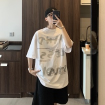 SC 21 summer Korean version of the letter reflective printing short-sleeved couple loose top ins tide brand wild casual T-shirt men