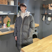 SC 20 winter medium and long quality thickened cotton coat men hooded warm tide brand Korean version loose cotton suit bread suit