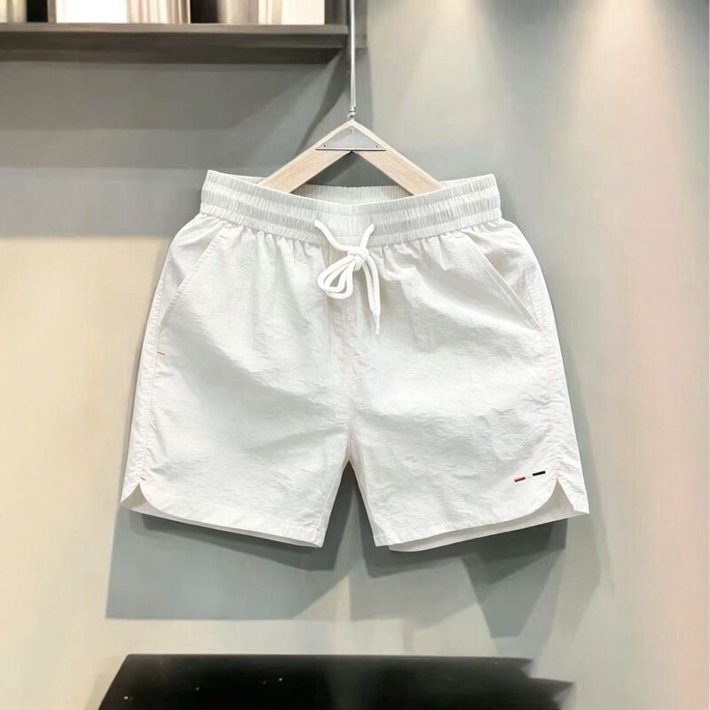 Summer Thin Shorts for Men, Ice Silk Quick-Drying Three-Quarter Pants, Beach Shorts, Four-Quarter Pants, Simple Versatile Sports Pants