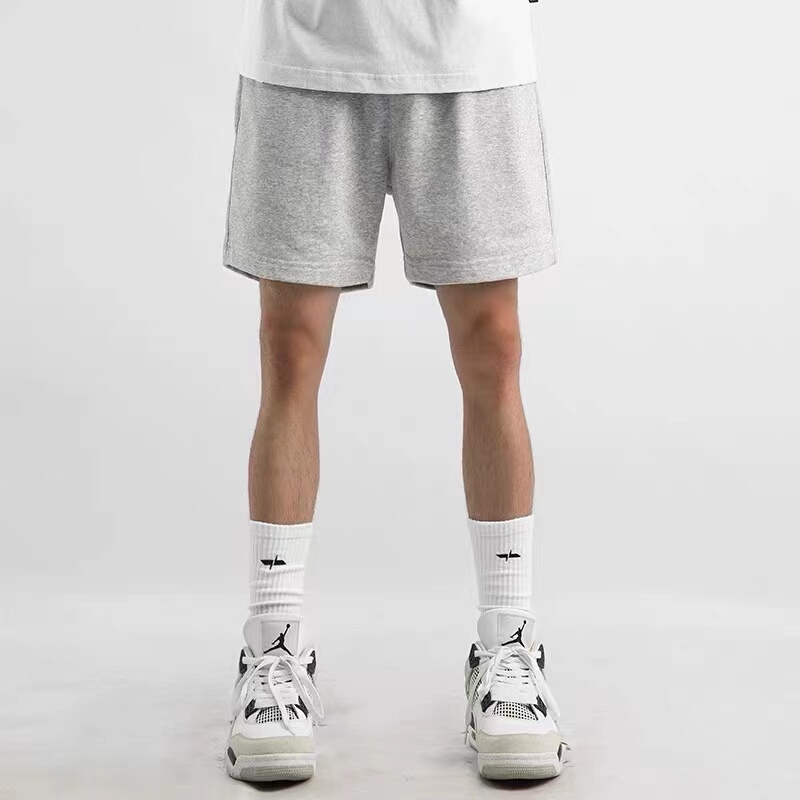 American Casual Shorts for Men, Trendy Loose Fit, Versatile Gray Three-Quarter Pants, Summer Trendy Brand Running Fitness Sports Pants