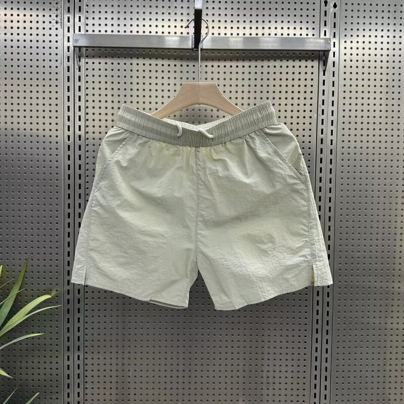 Men's Casual Sports Shorts for Summer Running, Thin Quick-Drying Solid Color Beach Shorts, Men's 3/4 Length Pants