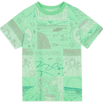 Hairy Monster]pomme Pengma T-shirt short-sleeved comic style cotton spring and summer clothing for boys and girls Jiangnan cloth for older children