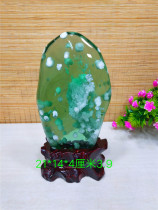  Crystal stone glass beautiful crystal clear strange stone ornamental stone Green stone decoration gift collection