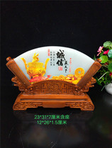  Three-place printing painted white jade screen Qishi ornamental stone carved jade town house gift jade head ornaments