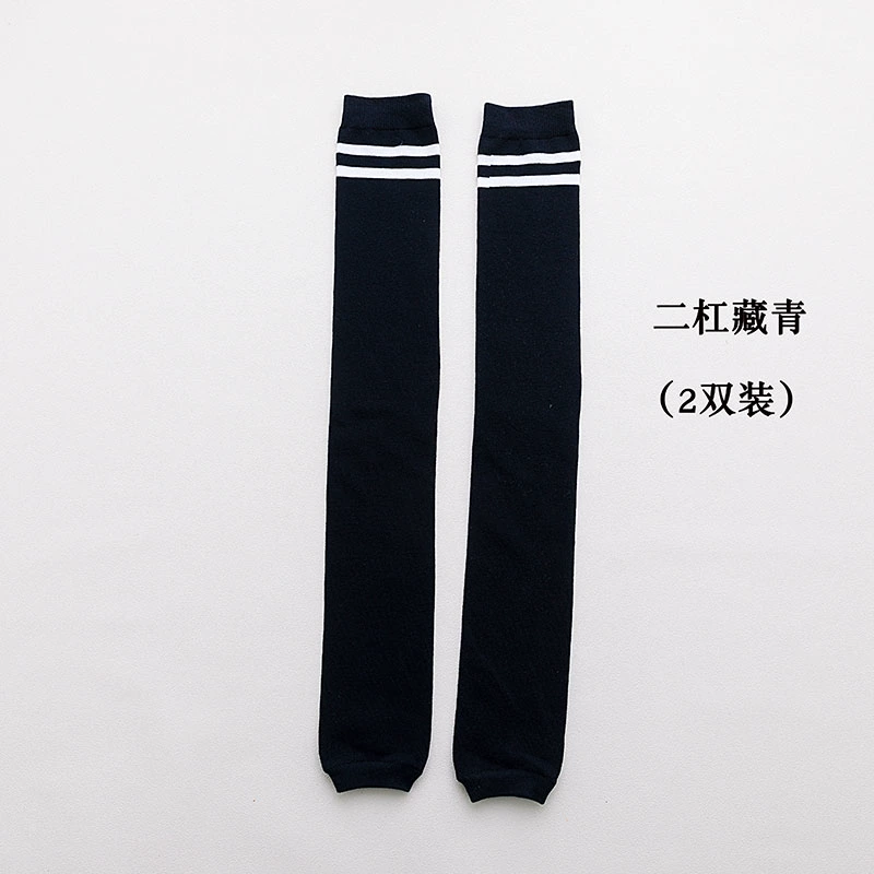 Mùa thu và mùa đông tất dài trên đầu gối nữ màu đen Nhật Bản ấm áp trong phong cách Hàn Quốc tất chân quần legging ống cao ống dài tất nữ - Vớ sợi tre
