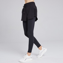 Fake two-piece fitness pants womens stretch tight yoga pants running culottes quick-drying fitness clothes sports pants