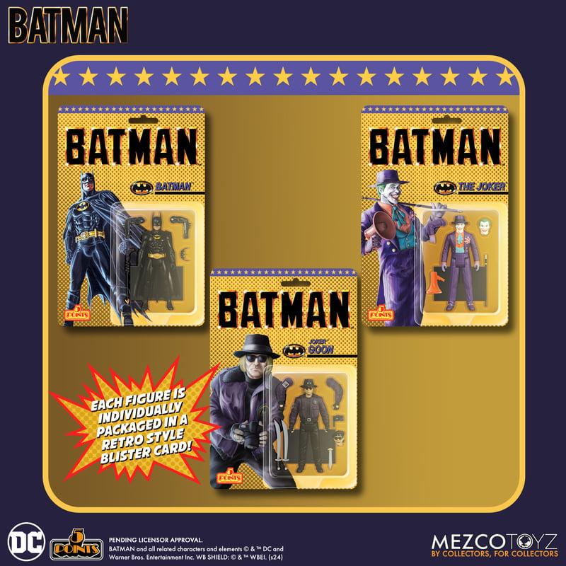 In-Stock Mezco Ant-Man 5-Point Series Batman 1989 Joker Henchman Set 1/18 Batmobile Finished Model