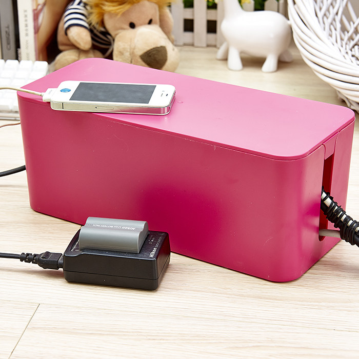 Wire plug and line living room put router wire storage box TV cabinet large fixed clip power cord box finishing