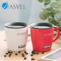 Japan ASVEL mug Coffee cup Female couple cup A pair of stainless steel office insulation water cup with spoon cover