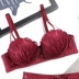 Missess sexy shell bra set thêu ren bên đồ lót nữ nửa phần dày tập hợp áo ngực nhỏ ngực Áo ngực ren