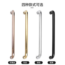 304 Stainless steel Rose Golden Hand Shower Room Glass Door Toilet Shower Bathroom Moving Door Black Handle