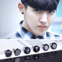Sterling silver stud earrings men 2020 fashion men black temperament Korean personality female creative single earrings 2021 new trend