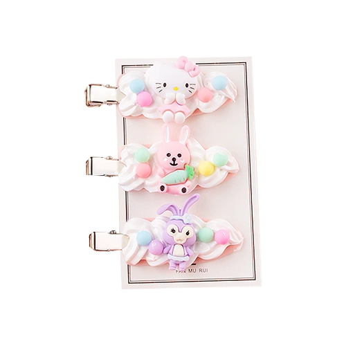 丽姝 Кремовая мультяшная милая заколка для волос, набор материалов, креативные шпильки для волос, аксессуар для волос ручной работы, DIY, популярно в интернете