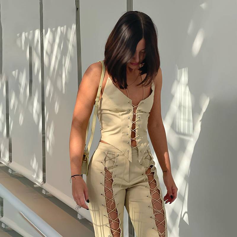 2022 Aliexpress Amazon New Fashion Sexy Backless Bandage Corset Women's Short Top