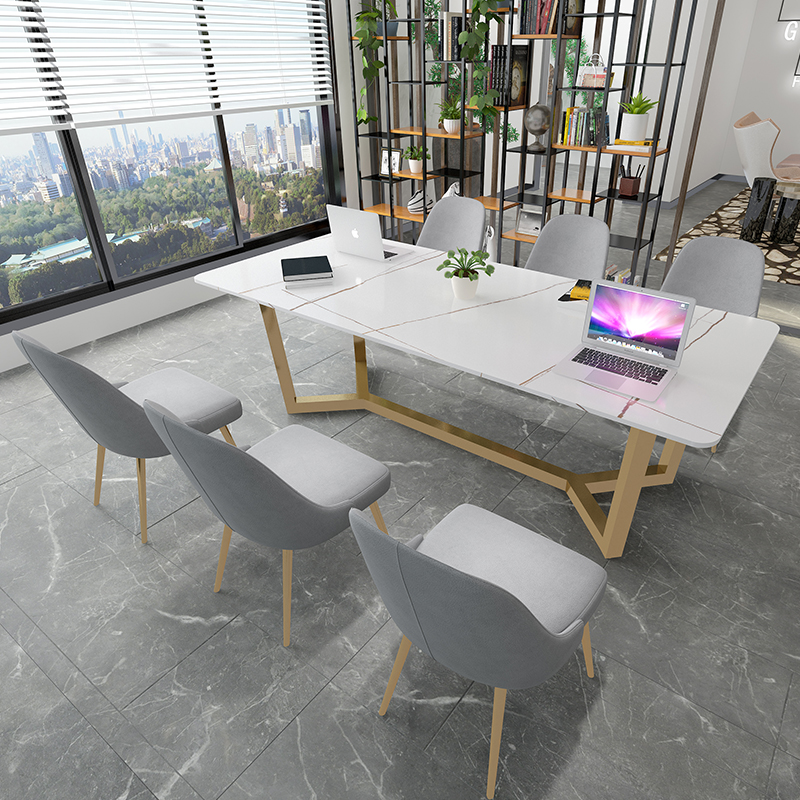Nordic Conference Table Long Table Minimalist Modern Light Extravagant Strip Table Ideostyle Rockboard Table Dining Table Chair Desk Chair Combination