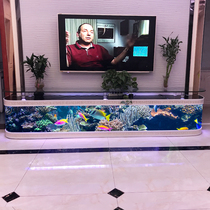 Living room background wall TV cabinet ecological fish tank household free of change aquarium glass floor goldfish tank 1 5 meters 2 meters