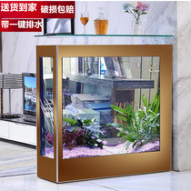 Goldfish tank living room large floor-to-ceiling household glass light luxury simple modern aquarium screen ecological water-free