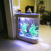 Bullet fish tank living room household medium aquarium glass 1 2 meters 1 5 meters ecological floor screen fish tank