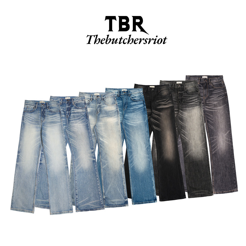 TBR Cow King Extermination Black Brown Red 646 Nevada Cream Medium Blue Loose Straight Fit Jeans